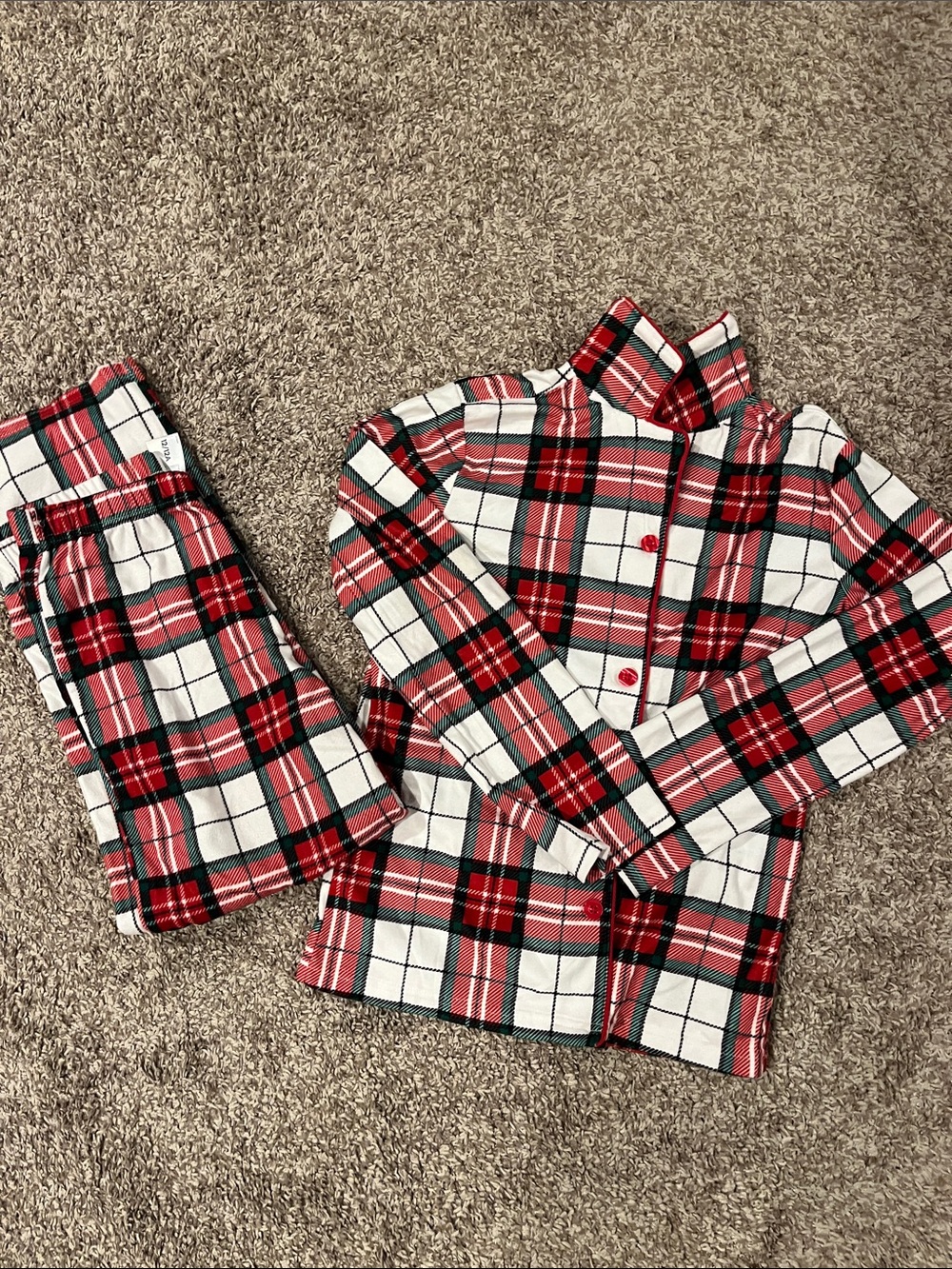 Carter's Red, White & Black Plaid Kids Pajama Set